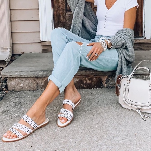 Sole Society Shoes - Spotted Slides